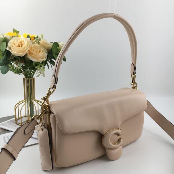 COACH Pillow Tabby 26 Crossbody Shoulder Bag Ivory Brass Leather C0772 OUTLET - Picture 2 of 9